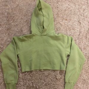 Pastel Green Cropped TNA Hoodie